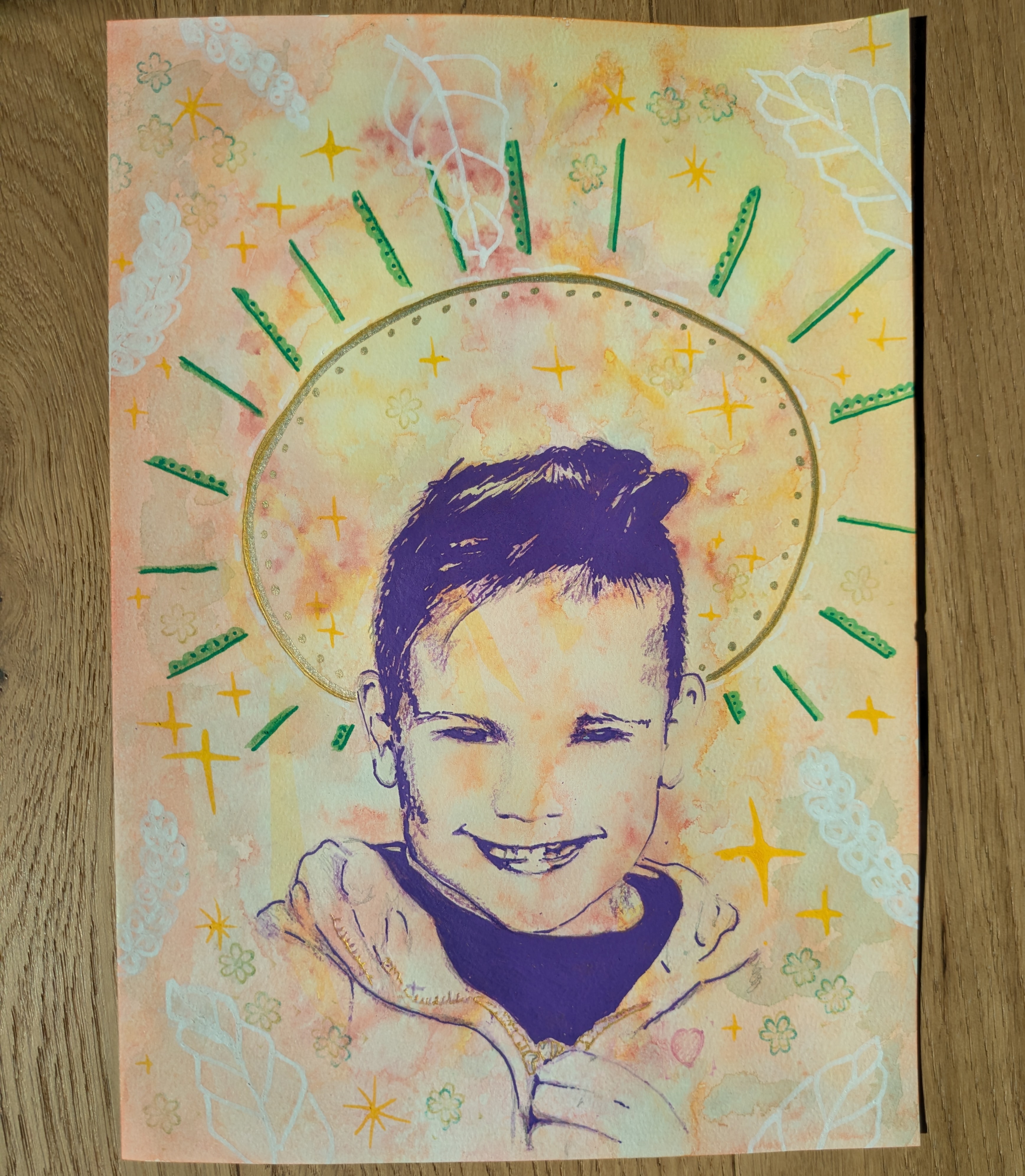 Portrait artistique réalisé pendant l’atelier Couleurs de Soi en Alsace